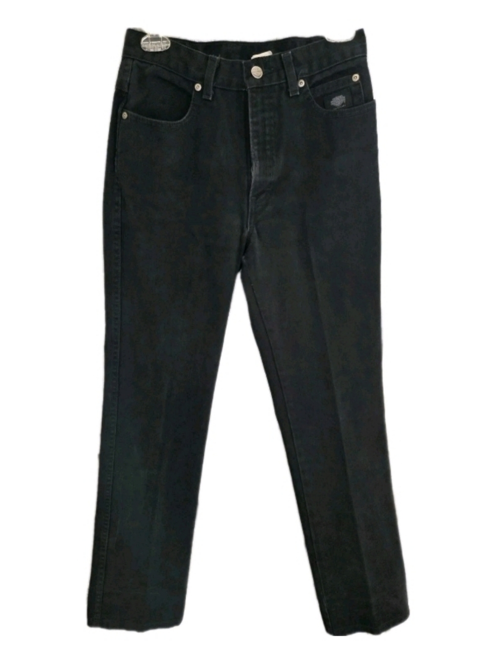 Harley Davidson Womens Bootcut Jeans Vintage Size 4L Black Logo Biker USA